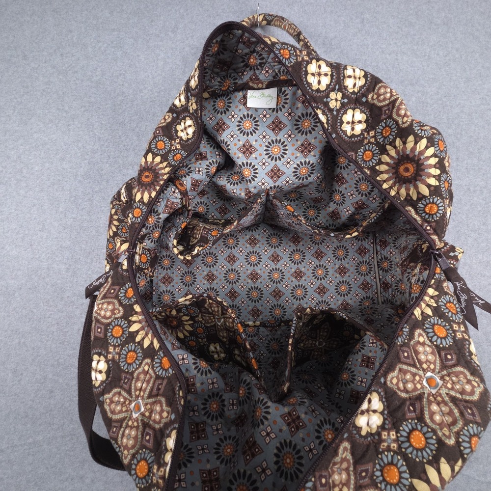 Vera Bradley Canyon Quilted Boho Brown Weekender Traveler Overnight Bag Tote - Picture 10 of 16